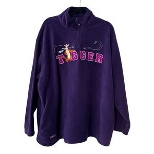 Vintage Disney Winnie The Pooh Embroidered Tigger Fleece in Purple size 2X